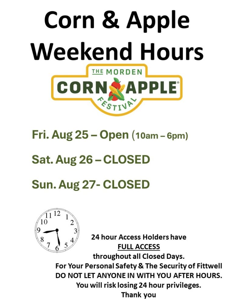 FittWell Centre 10530 Stephen St Morden MB 2048223573 Hours